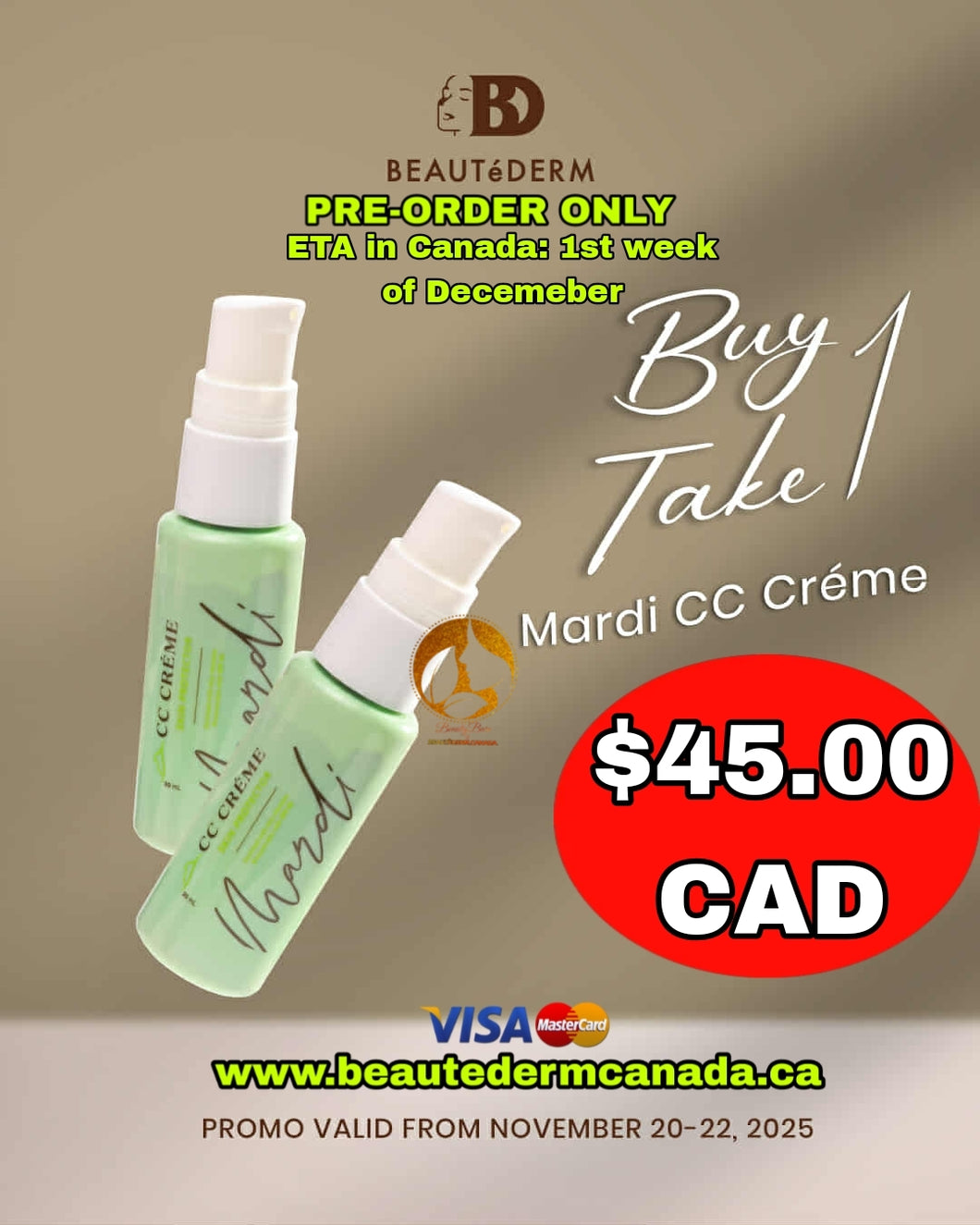 ***PRE-ORDER ONLY*** BUY1GET1 CC Creme (ETA in Canada: First Week of December)